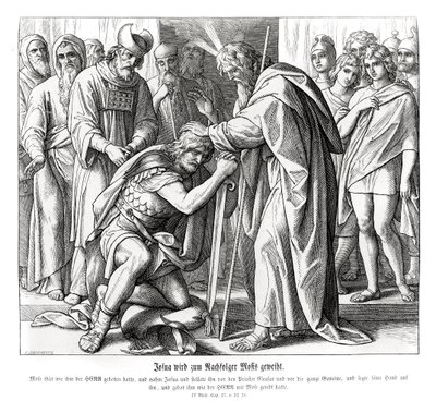 Joshua je jmenován Mojžíšovým nástupcem, Numbers od Julius Schnorr von Carolsfeld