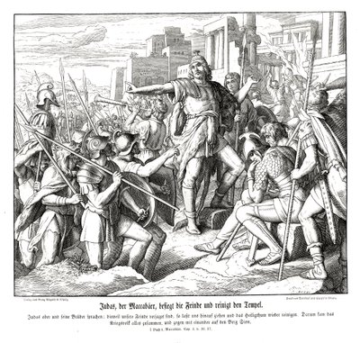 Jidáš Makabejský poráží své nepřátele od Julius Schnorr von Carolsfeld
