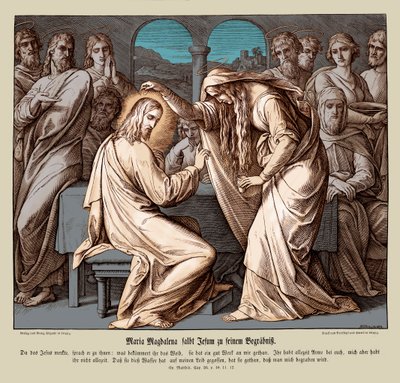 Marie Magdalena pomazává Ježíše, Matoušovo evangelium od Julius Schnorr von Carolsfeld