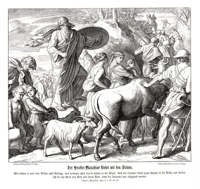 Mathathias a jeho synové prchají z města od Julius Schnorr von Carolsfeld