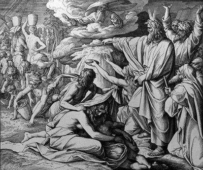 Mojžíšův zázrak od Julius Schnorr von Carolsfeld