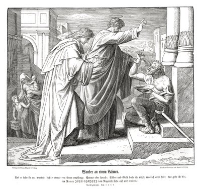Zázrak chromého muže, Skutky apoštolů od Julius Schnorr von Carolsfeld