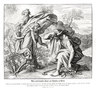 Mojžíš a hořící keř, Exodus od Julius Schnorr von Carolsfeld