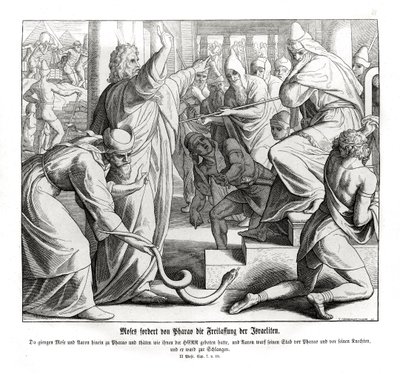 Mojžíš požaduje osvobození Izraelitů, Exodus od Julius Schnorr von Carolsfeld