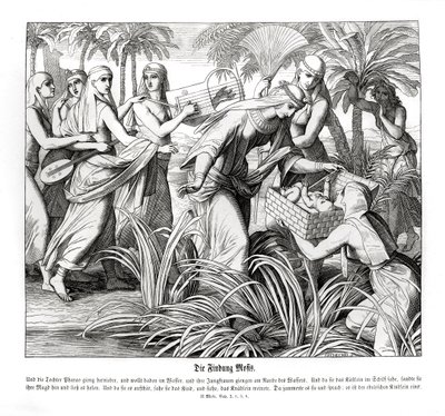 Mojžíš je objeven v rákosí, Exodus od Julius Schnorr von Carolsfeld