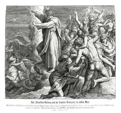 Rozdělení Rudého moře, Exodus od Julius Schnorr von Carolsfeld