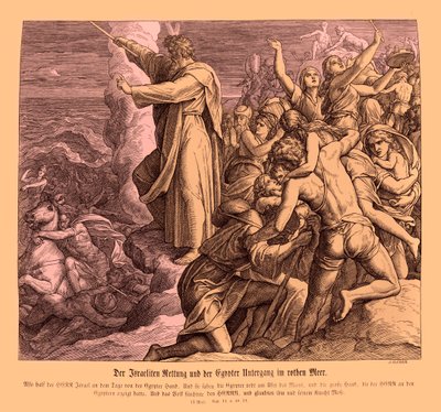 Rozdělení Rudého moře, Exodus od Julius Schnorr von Carolsfeld