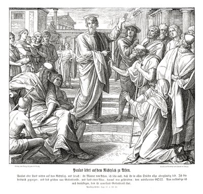 Pavel káže v Athénách Skutky apoštolů od Julius Schnorr von Carolsfeld