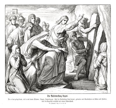 Vzkříšení Lazara, Janovo evangelium od Julius Schnorr von Carolsfeld