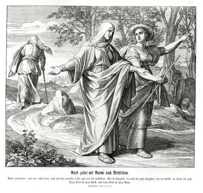 Ruth jde s Noemi do Betléma, Ruth od Julius Schnorr von Carolsfeld