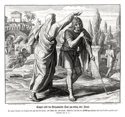 Samuel pomazal Saula jako krále Izraele od Julius Schnorr von Carolsfeld