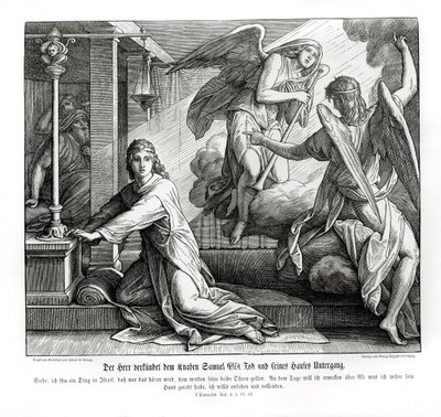 Samuel obdrží proroctví o Eliho smrti od Julius Schnorr von Carolsfeld