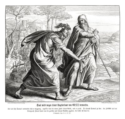 Saul ztrácí izraelské království od Julius Schnorr von Carolsfeld