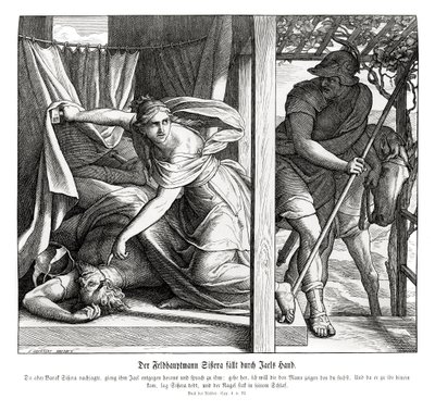 Sisera je zabit Jael, soudci od Julius Schnorr von Carolsfeld