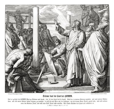 Šalomoun staví dům Hospodinův od Julius Schnorr von Carolsfeld