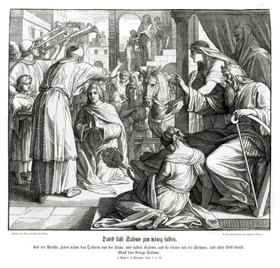 Šalomoun je pomazán za krále od Julius Schnorr von Carolsfeld