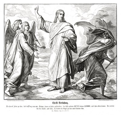 Pokušení Krista, Matoušovo evangelium od Julius Schnorr von Carolsfeld