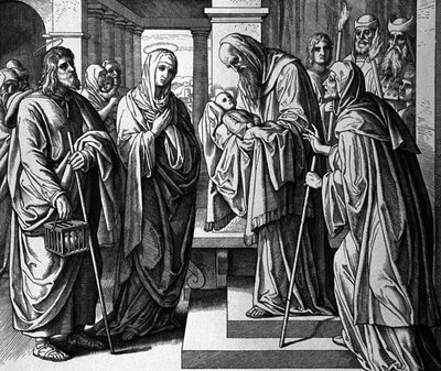 Uvedení Dítěte Ježíše v chrámu od Julius Schnorr von Carolsfeld