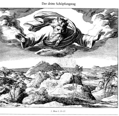 Třetí den stvoření z Die Bibel v Bildernu, 1852-1860 od Julius Schnorr von Carolsfeld
