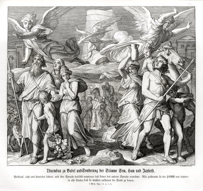 Babylonská věž, Genesis od Julius Schnorr von Carolsfeld