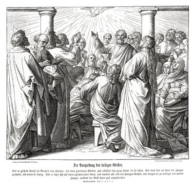 Apoštolové jsou naplněni duchem svatým, Skutky od Julius Schnorr von Carolsfeld