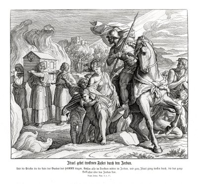 Archa smlouvy překračující Jordán, Jozue od Julius Schnorr von Carolsfeld