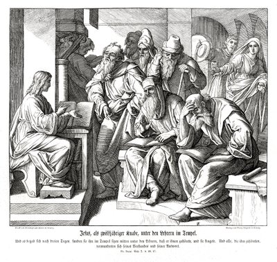 Dítě Ježíš v chrámu, Lukášovo evangelium od Julius Schnorr von Carolsfeld
