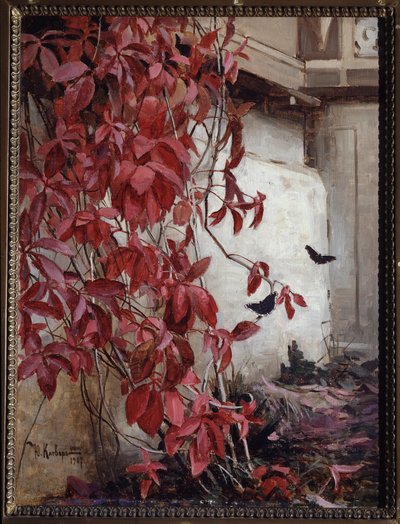 Virginia Creeper (Virginia Creeper). Obraz Julieviče (Julius) von Klever (1850-1924), olej na plátně od Julius Sergius Klever