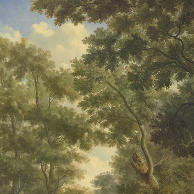 Arcadian Landscape, jedna ze série deseti nástěnných maleb v zahradní místnosti v hlavním patře amsterdamského domu Herengracht 524 od Jurriaan Andriessen
