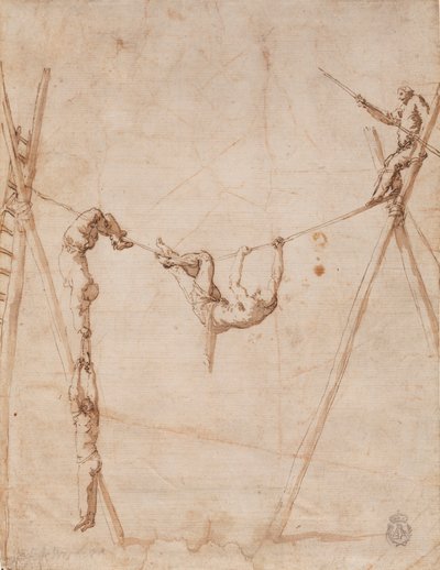 Akrobaté na laně. od Jusepe de Ribera
