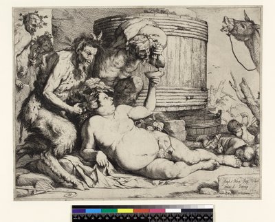 Opilý Silenus. Silenus u vinné kádě, před rokem 1652 od Jusepe de Ribera