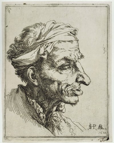 Malá groteskní hlava od Jusepe de Ribera