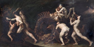 „La Carcasse: Čarodějnice nakreslená na kostře netvora“, 17. století od Jusepe de Ribera