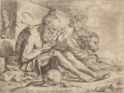 Svatý Jeroným při čtení od Jusepe de Ribera