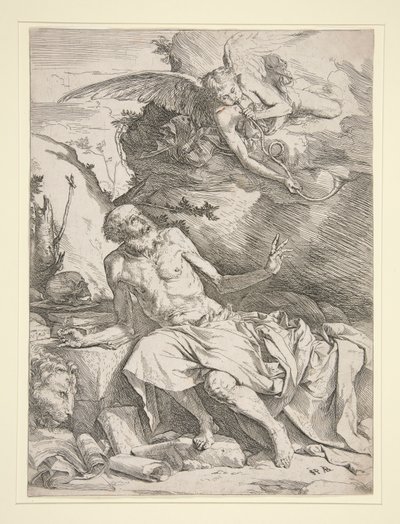 Svatý Jeroným s andělem od Jusepe de Ribera