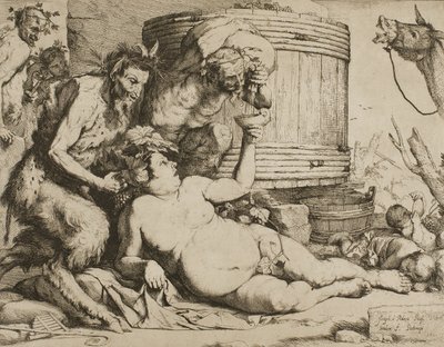 Silenus u vinné kádě od Jusepe de Ribera