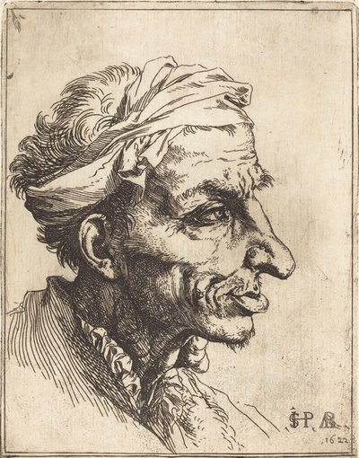 Malá groteskní hlava od Jusepe de Ribera