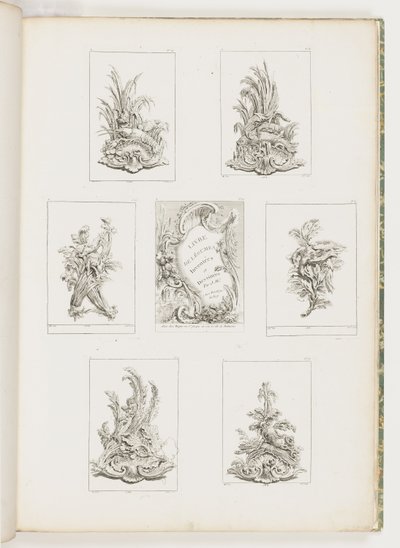Ornament Design with Rray Motif, pl. 14 in Livre des Légumes (Series of Vegetable Ornament) pl. já od Juste Aurèle Meissonnier