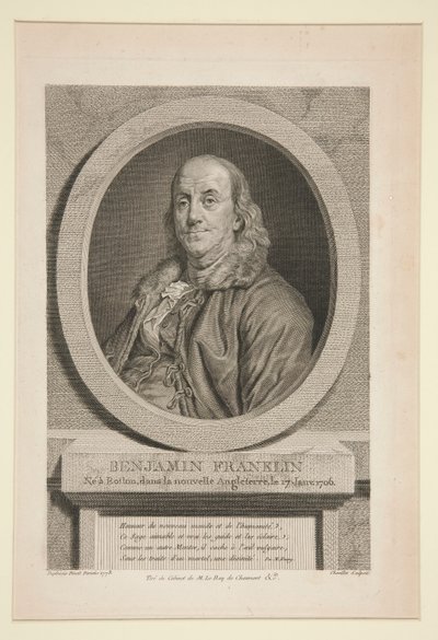 Benjamin Franklin, narozen v Bostonu, Nová Anglie, 17. ledna 1706 od Justus Chevillet