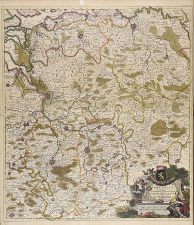 Ducatus Brabantiae tabula : continens Sacri imperii Marchionatum et Dominium Mechliniense / de novo accurate emendata per Iustinum Danckerum. od Justus Danckerts
