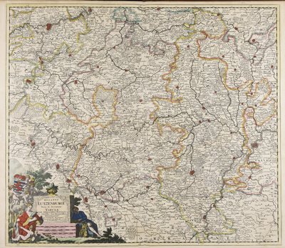 Ducatus Lutzenburgi nova et accurata tabula : cum adjacentibus provinciis et omnibus suis regionibus delineatio / per Iustinum Danckerts od Justus Danckerts