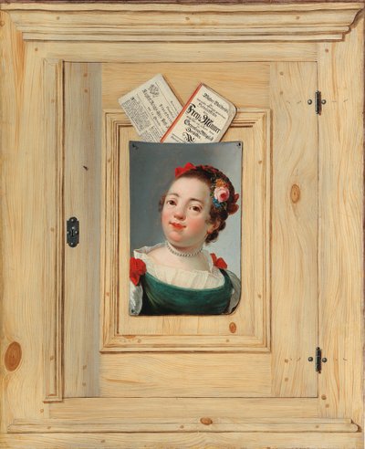 Trompe loeil s portrétem mladé ženy, 1755. od Justus Juncker