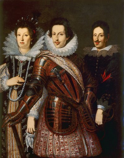 Portrét Marie Madeleine Rakouské, Cosima II. a Ferdinanda II. de Medici, kolem roku 1640 od Justus Sustermans