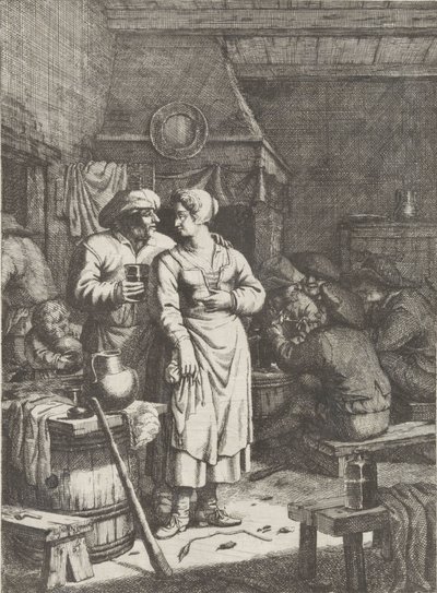 hospodská scéna od Justus van den Nijpoort