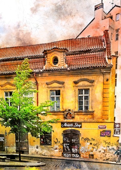 Budova historického obchodu s absintem od Justyna Jaszke