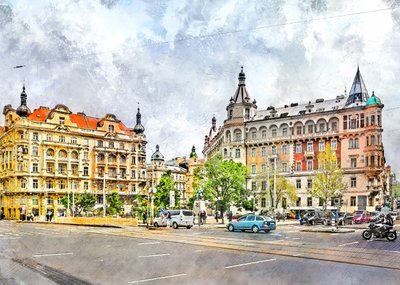 Ulice historického evropského města od Justyna Jaszke