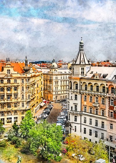 Pohled na historické evropské město od Justyna Jaszke