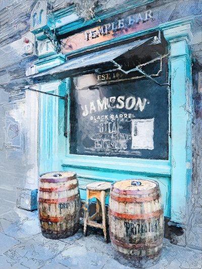 Vchod do baru „Rustic Blue“ od Justyna Jaszke