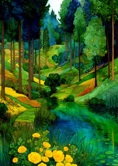 Živé údolí řeky Forest od Justyna Jaszke