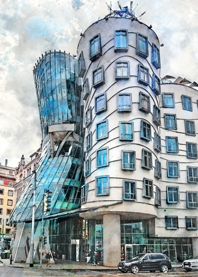 Vlnitá pražská architektura od Justyna Jaszke